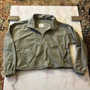 Abercrombie Olive Green Quarter-Zip Pullover
